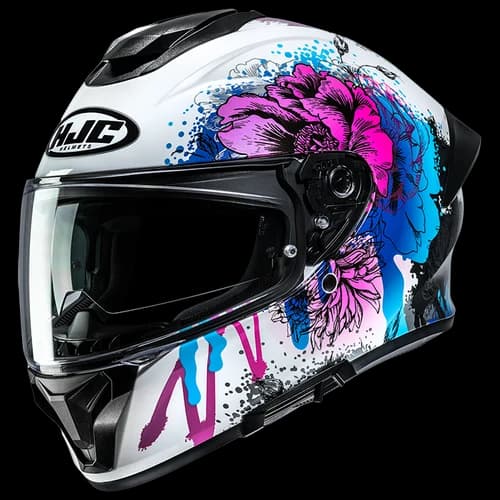 HJC C71 Roko Wit Blauw Roze