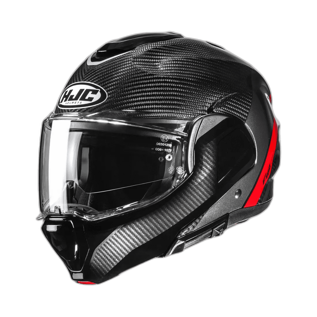 HJC F100 Carbon Stan Zwart Rood