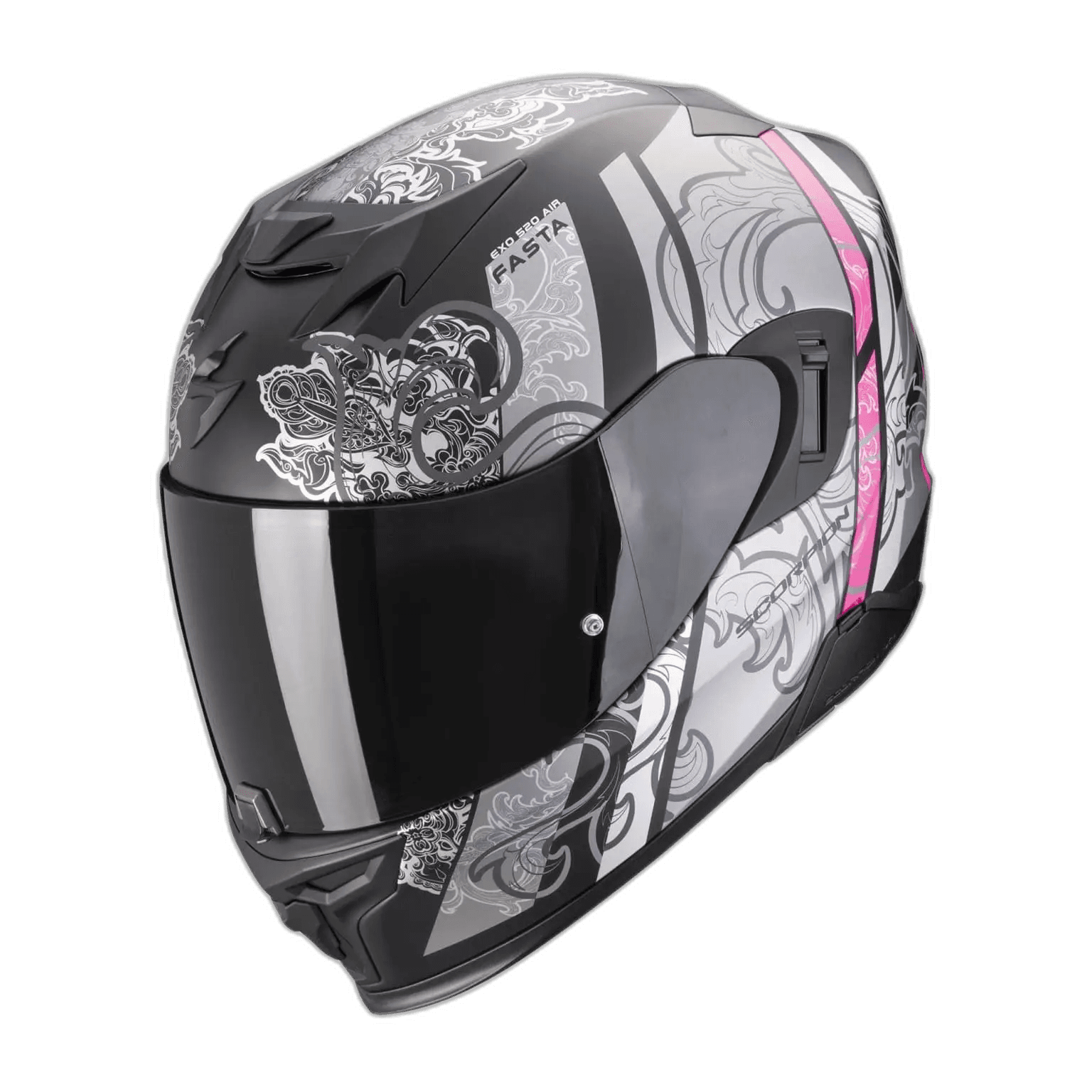 Scorpion Exo-520 Evo Air Fasta Matt Black-Silver-pink