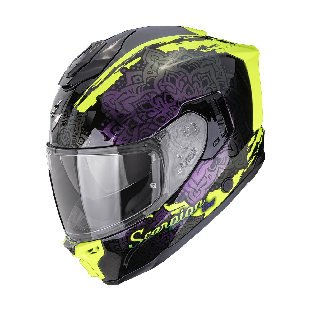 Scorpion EXO-1500 Vortex Black Neon Yellow Chameleon