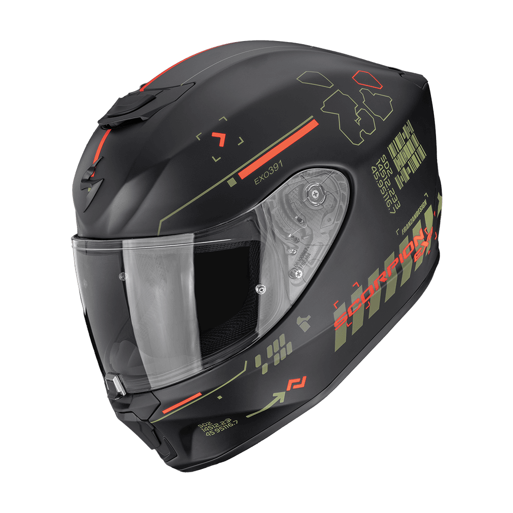 Scorpion Exo-391 Iron Matt Black Green Red