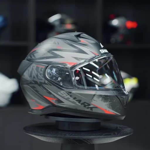 Shark D-Skwal 3 Blast-R Mat Zwart Antraciet Rood KAR