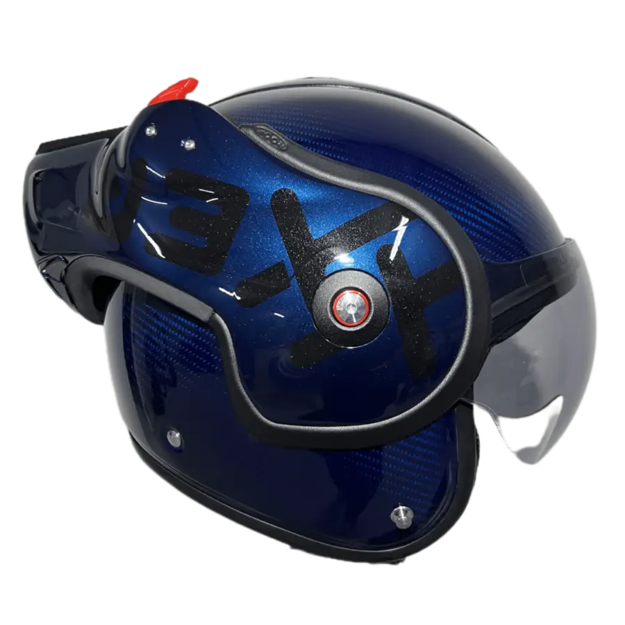 Roof RO9 Boxxer Carbon Mono Blue motorcycle helmet with full carbon construction en striking blue finish