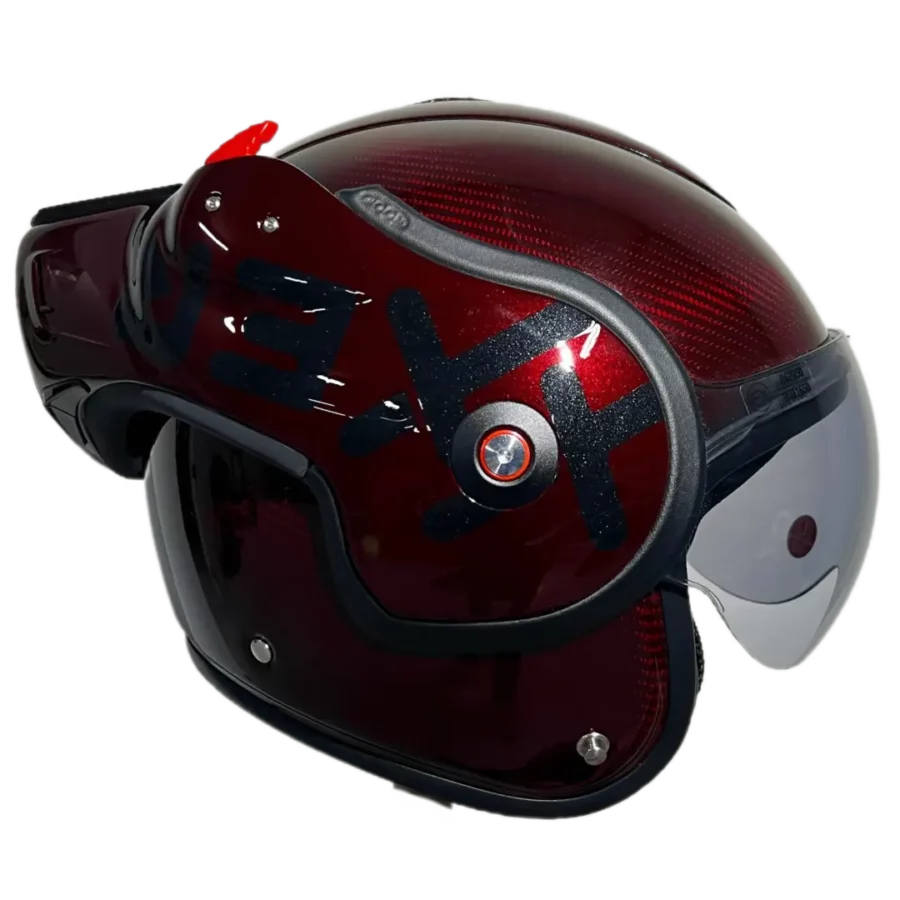 Roof RO9 Boxxer Carbon Mono Red motorcycle helmet with full carbon construction en striking red finish