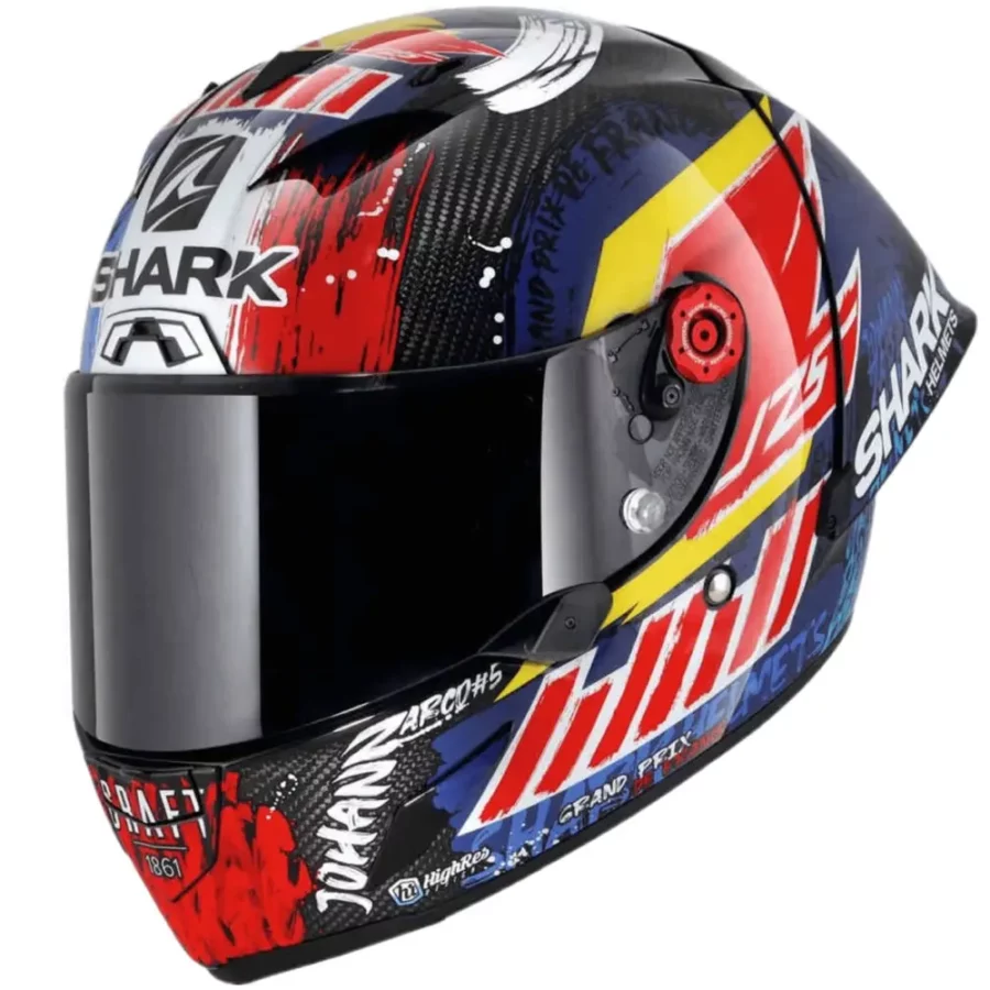 Shark Race-R Pro GP Replica Zarco Chakra motorhelm met aerodynamisch ontwerp en exclusieve graphics.