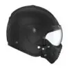 Roof RO9 Roadster Matt Black motorcycle helmet with modular functionality en matte black finish