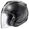 Arai SZ-R EVO motorhelm in glanzend zwart met premium design en open gezicht constructie voor comfort en veiligheid.