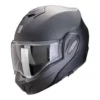 Scorpion  en Exo-Tech Evo Pro Motorradhelm in mattem Perlschwarz mit Premium-Features Flip-Front-System.