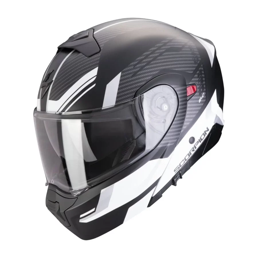 Scorpion  en Exo-930 Evo Sikon Matt Black-Silver-White Motorradhelm mit robustem Design fortschrittliche Sicherheit