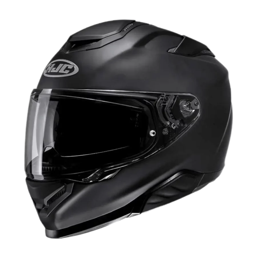 HJC RPHA 71 integraalhelm in Mat Zwart met geïntegreerd zonnevizier en modern design.