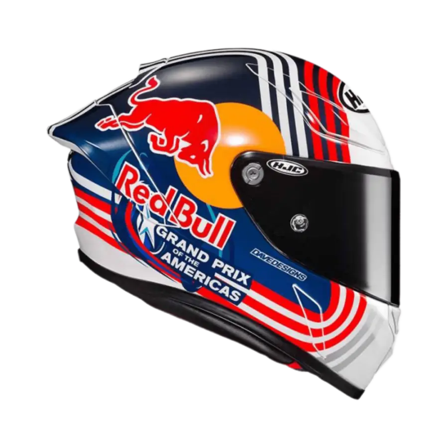HJC RPHA 1 Red Bull Austin GP racehelm met exclusief MotoGP-design en geavanceerde aerodynamica.