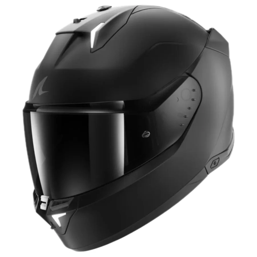 Shark  en Casque moto Skwal i3 Dark Shadow Edition en Mat Black avec éclairage LED intégré au design moderne.