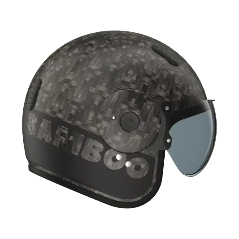 Roof RO15 Bamboo Pure Matt Black motorhelm met eco-vriendelijk ontwerp en matte zwarte afwerking