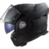 en Casque LS2 Advant Solid FF906 en noir mat avec pare-soleil intégré pliable.