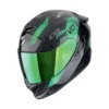 Scorpion Exo-1400 Evo II Carbon Air Platted Black-Green motorhelm met carbon constructie en aerodynamisch ontwerp