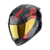 Scorpion Exo-1400 Evo II Carbon Air Platted Black-Red motorhelm met carbon constructie en aerodynamisch design