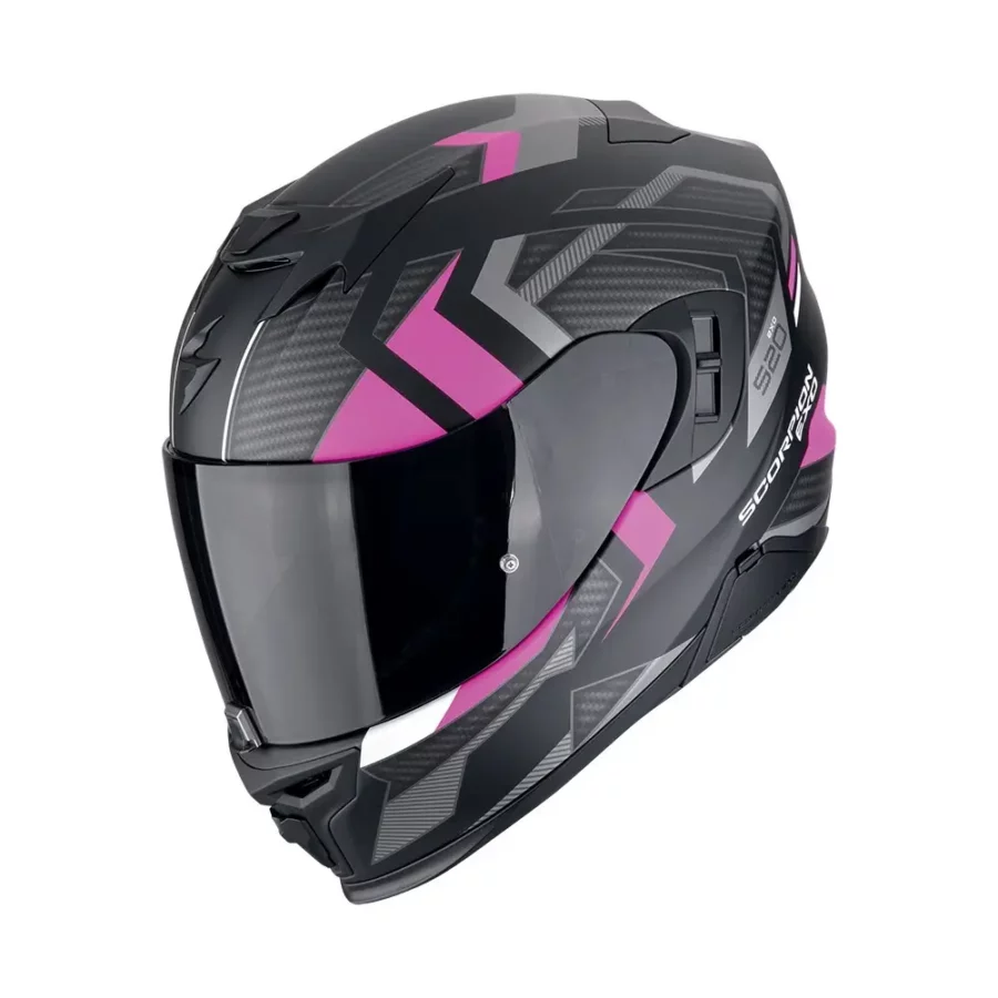 Scorpion Exo-520 Evo Air Sensus Matt Black-Pink motorhelm met geavanceerde ventilatie en sportief ontwerp