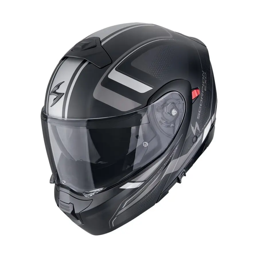 Scorpion  en Exo-930 Evo Ardens Matt Black-Silver Motorradhelm mit robustem Design erweiterte Sicherheit