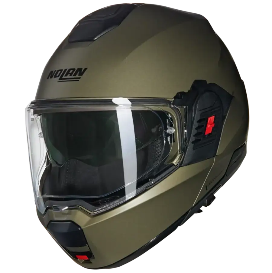 Nolan N120‑1 systeemhelm in Classico Nobile Pietra kleur met gesloten vizier