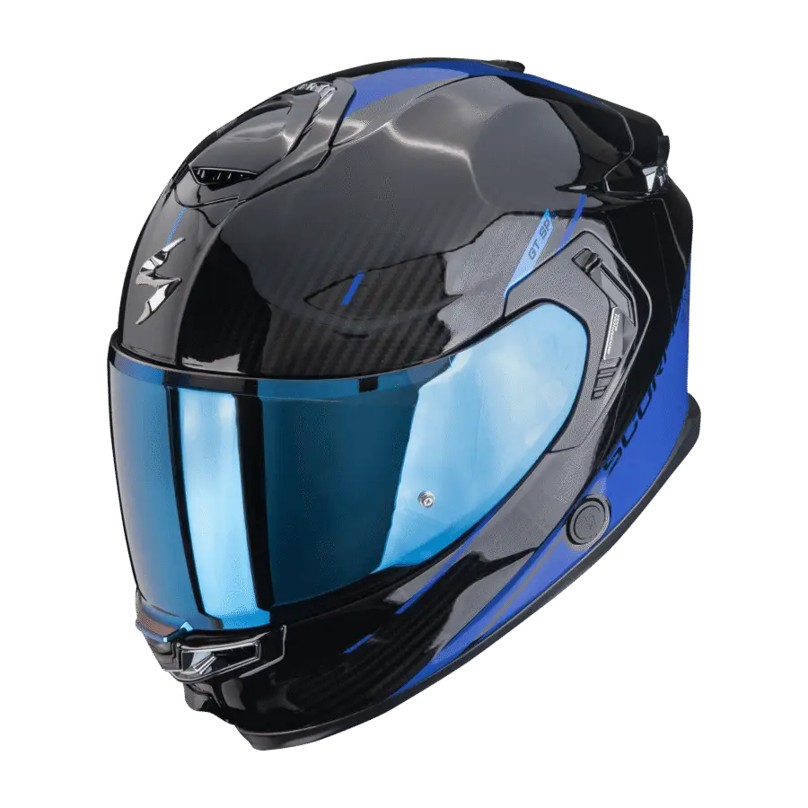 EXO-GT SP Air Asphalt Black Blue motorhelm met blauw accent