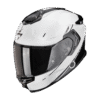 Scorpion EXO-GT SP Air Asphalt Pearl White Black motorhelm met rood vizier, schuin vooraanzicht