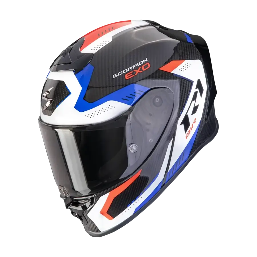 Scorpion EXO R1 EVO Carbon Air Propel Black White Red motorhelm integraal