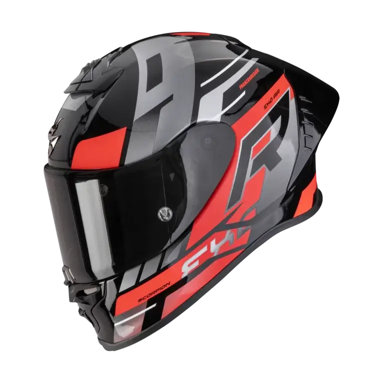 Scorpion EXO-R1 Evo II Adrenaline motorhelm black red silver