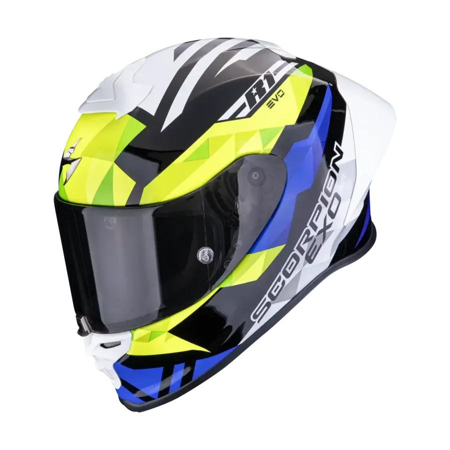 Scorpion EXO-R1 Evo II Air Valere motorhelm black blue neon yellow