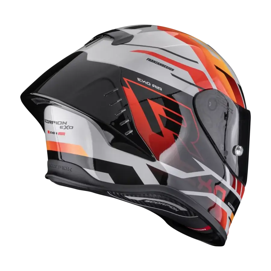 Scorpion EXO-R1 Evo II Adrenaline grey red orange achterkant