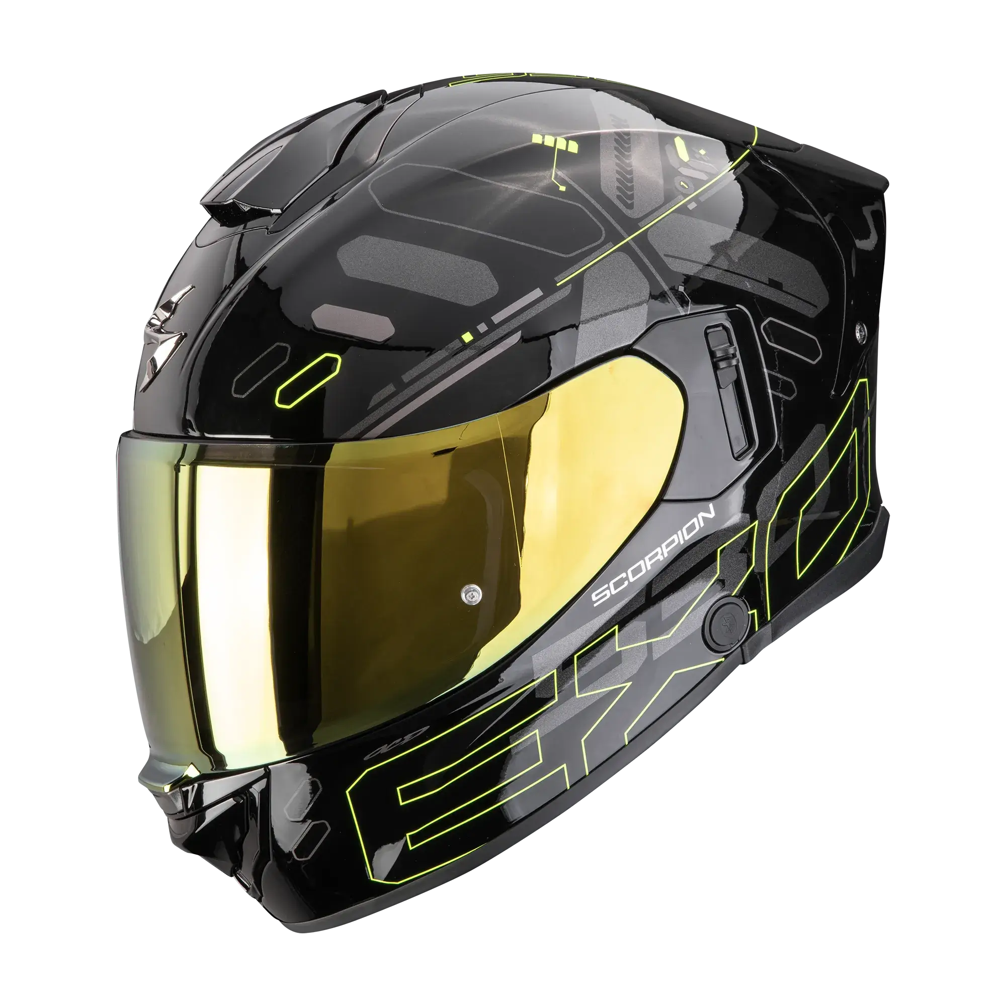 Scorpion EXO-530 Fond Noir Jaune Néon