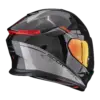 Scorpion EXO-GT SP Air Asphalt Black Silver motorhelm, zijaanzicht met Scorpion EXO-logo