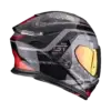 Scorpion EXO-GT SP Air Arten motorhelm, schuin vooraanzicht met rood vizier en grafische accenten