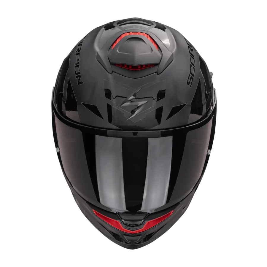 Scorpion EXO-GT SP Air Noble Matt Black Casque de moto noir, face avant avec logo en visière fumée