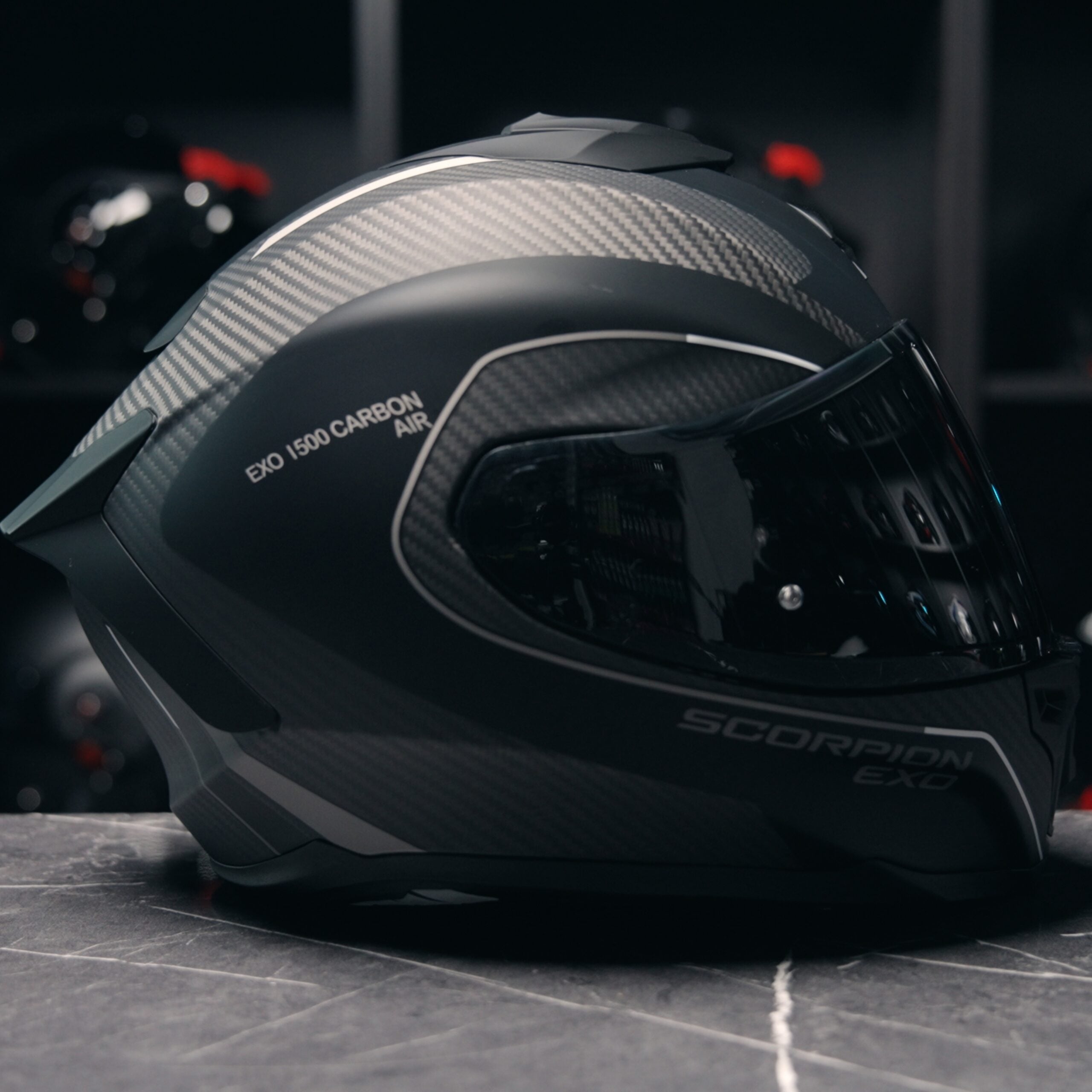 Scorpion EXO-1500 Carbon Mundi Matt Black Silver - Vespucci