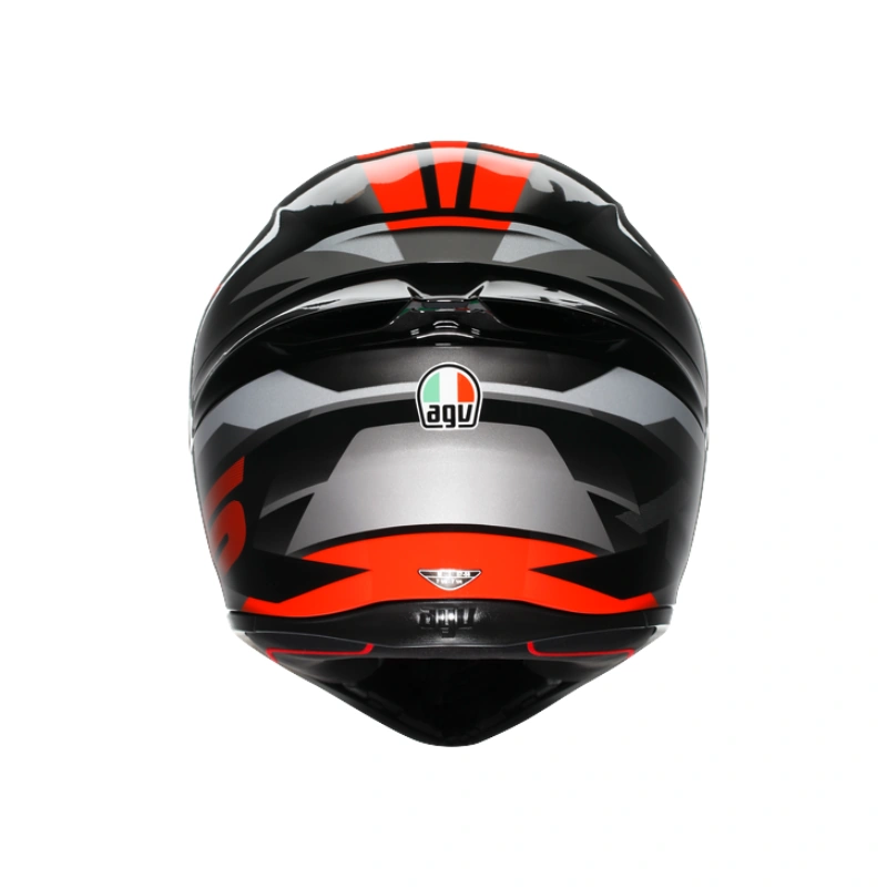 AGV K1 S Fastlap Noir Gris Rouge arrière avec spoiler
