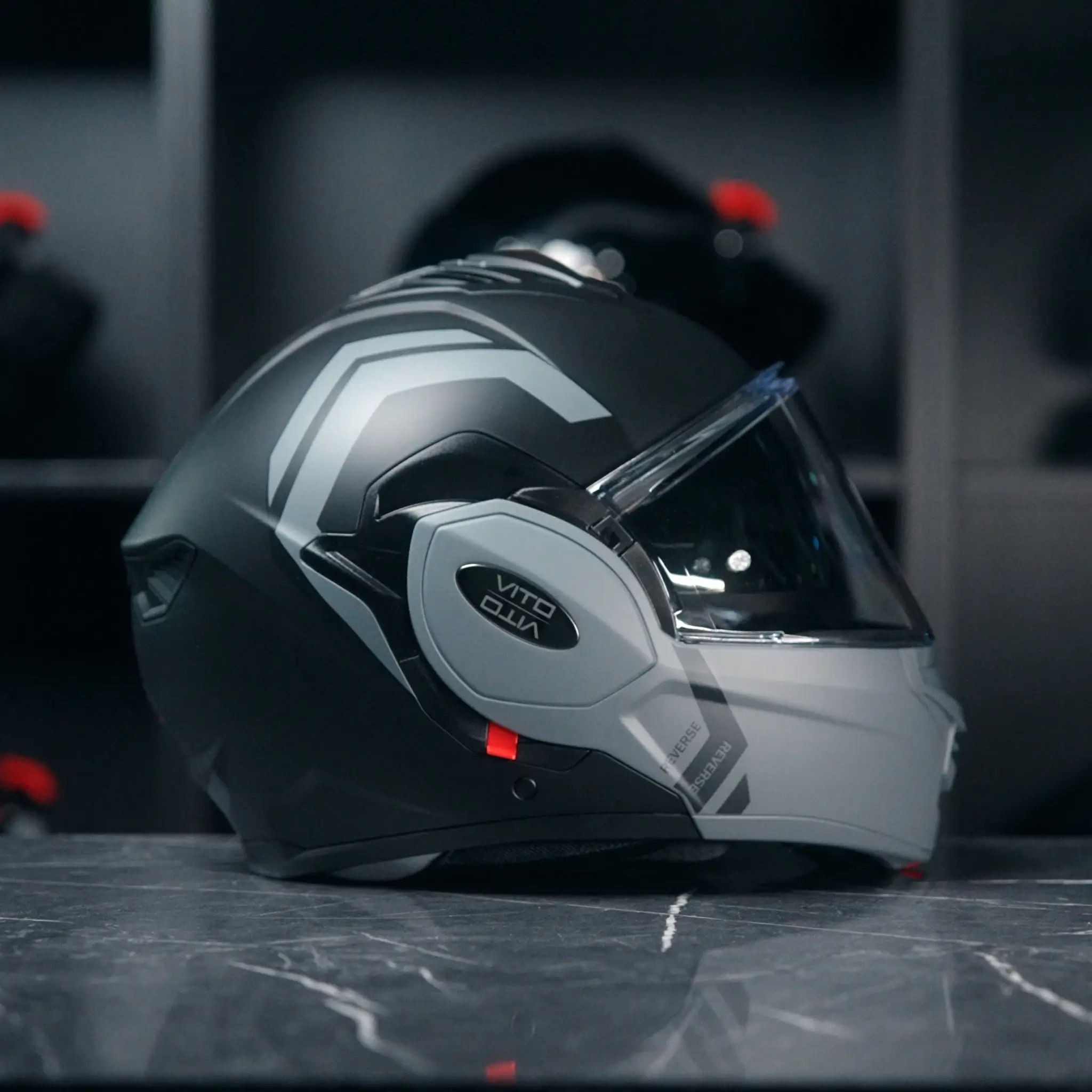 crivit motorcycle flip up helmet SOLID S54 MODULAR FULL FACE Pro UTV Parts AMS Technology integrated Vito Reverse Matt Black |