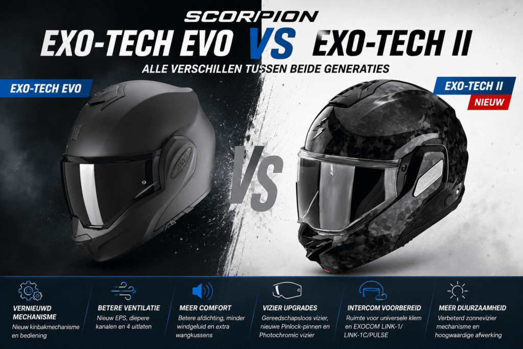 Scorpion EXO-TECH EVO vs. EXO-TECH II Full-Face Helmet Comparison
