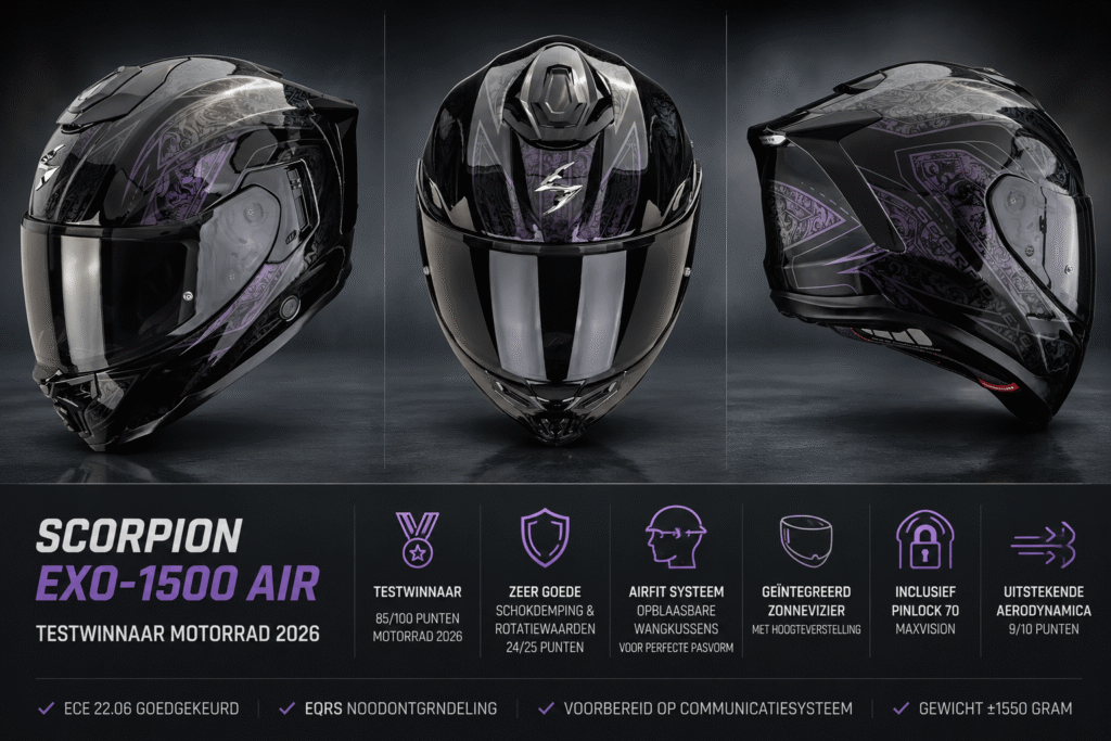 Scorpion EXO-1500 Air: Winner of MOTORRAD's 2026 Full-Face Helmet Test